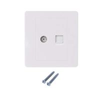 Buwei Adattatore di Rete RJ45 + Antenna TV Presa Pannello Frontale coassiale per Montaggio a Parete