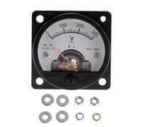 Buwei Voltmetro SO-45 AC 0-300V Quadrante analogico Rotondo Misuratore voltmetro Nero