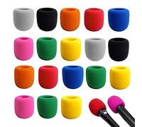 BuxiuGK 20 Pezzi Custodia in Schiuma per Microfono Colorato,Spugna Antivento per Protezione del Microfono per Discorsi di Partito e Coro,colore casuale