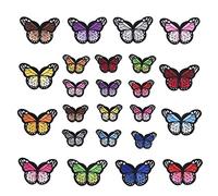 BuxiuGK 24 Pezzi Toppe Farfalle,Farfalla Patch per Vestiti Toppa Decorativa per Jeans,Magliette,Borse