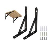 BuxiuGK 2Pcs Supporto per Mensole da Parete Pesanti Mensola per Carichi per Scaffale per Libri Mensola della Cucina,150 x 95 x 16mm,Nero Opaco