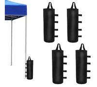 BuxiuGK 4 Pezzi Sacchi di Sabbia per Tenda,Sacchetti per Pesi a Baldacchino per Aumentare Il Peso Delle Gambe di Gazebo,Tende da Giardino,Ombrelloni,Trampolini,Tenda Pop-up,20cm x 50cm,Nero