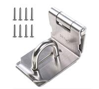 BuxiuGK 4 Pollici Angolo Retto Chiusura Lucchetto Hasp Serratura Della Porta Hasp in Acciaio Inox 304 con Viti Applicare Mobili Armadietto Cassetto Armadio e Armadio - Argento