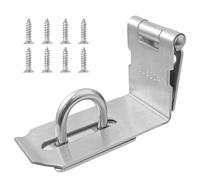 BuxiuGK 5 Pollici Angolo Retto Chiusura Lucchetto Hasp Serratura Della Porta Hasp in Acciaio Inox 304 con Viti Applicare Mobili Armadietto Cassetto Armadio e Armadio - Argento