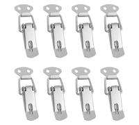 BuxiuGK 8 Pezzi Chiusura a Leva Fermaglio a Molla in Acciaio Inossidabile Chiusure con Chiusura a Scatto per Chiusura Cassetto Scatola Attrezzi - Argento HS-009