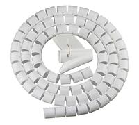 BuxiuGK Spirale Avvolgi Cavo Flessibile,Guaina Spiralata per Cavi 28mm x 2m con Inseritore,per TV Wire Computer Cable su casa o Ufficio -Bianca