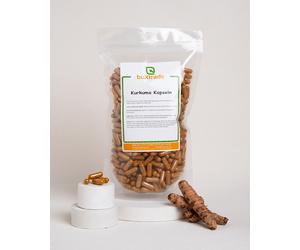 Buxtrade Kurkuma Kapseln Estratto Da Tubero Curcuma, 1 kg, ca. 1375 Stk.