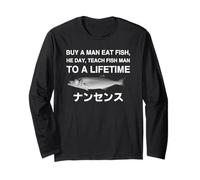 Buy a Man Man Eat Fish He Day Teach Fish Man to a Lifetime Maglia a Manica
