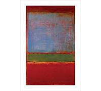 BUY ART FOR LESS Poster con stampa artistica su sfondo viola, verde e rosso, 1951 no 6 di Mark Rothko, 36 x 24 cm, famoso dipinto astratto espressionista