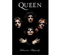 BUY ART FOR LESS Queen Bohemian Rhapsody 1975 - Poster di ritratto, 36 x 24 con stampa artistica musicale, nero, bianco, marrone