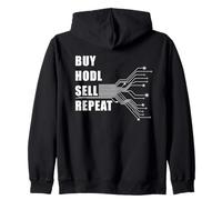 Buy, HODL, Sell, Repeat - Crypto & Bitcoin Investing Humor Felpa con Cappuccio
