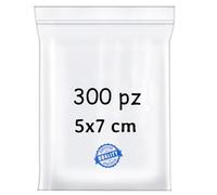 BUY SAFE - Sacchetti Plastica Richiudibili, Sacchetti Ermetici per Alimenti, Vestiti e Oggetti con Chiusura a Cerniera, Buste Trasparenti Richiudibili Resistenti e Riutilizzabili, 5x7-300 Pz