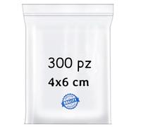 BUY SAFE - Sacchetti Plastica Richiudibili, Sacchetti Ermetici per Alimenti, Vestiti e Oggetti con Chiusura a Cerniera, Buste Trasparenti Richiudibili Resistenti e Riutilizzabili, 4x6-300 Pz