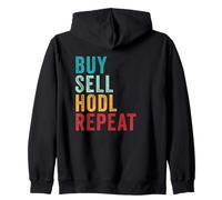 Buy, Sell, HODL, Repeat - Crypto Investing Vintage Felpa con Cappuccio