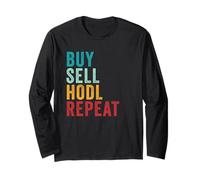 Buy, Sell, HODL, Repeat - Crypto Investing Vintage Maglia a Manica