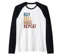 Buy, Sell, HODL, Repeat - Crypto Investing Vintage Maglia con Maniche Raglan