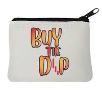 Buy The Dip Stock Trader Bubble Font Art Neoprene portamonete Pouch 10x11cm Bianco