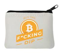 Buy The Fcking Dip Bitcoin Art Neoprene Coin Purse Pouch 10x11cm Bianco