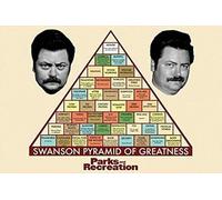 Buyartforless Parks And Recreation - Swanson Pyramid of Greatness 91 x 61 cm, Poster con Stampa Artistica TV Nick Offerman, Multicolore, (PW 51024)