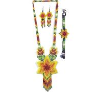 Buybeaded Weavish - Collana lunga di perline - Boho Native Handmade Seed Bead Tassel Necklace Bohemian Large Statement per le donne (craftscorner-va1), Free size, Perline di vetro c/z 11/0, c/z