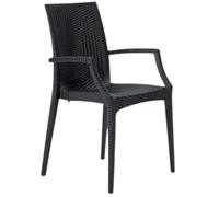 buybuy KIT 12 SEDIE STILE RATTAN CON BRACCIOLI COLORE NERA