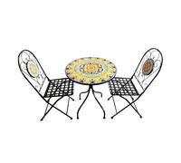 buybuy Kit 2 Sedie e Tavolo Rotondo in Ferro Battuto Mosaiko MOKIT026