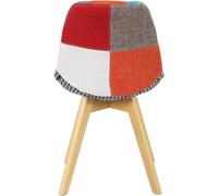 BUYBUY Kit 2 Sedie serie Picasso in PP con seduta in spugna ricoperta con stoffa in stile patchwork, piedi in legno di faggio e metallo KITPIC003