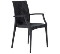 BUYBUY KIT 4 SEDIE NERE RATTAN CON BRACCIOLI