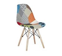 buybuy KIT 8 SEDIE serie Picasso in PP con seduta in spugna ricoperta con stoffa in stile patchwork, piedi in legno di faggio e metallo Patchwork