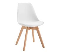 buybuy Kit Sedie GENOVA in PP con piedi in legno di faggio e metallo KITGEN001 (4, Bianco, 45x53x84)