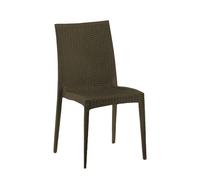 BUYBUY Sedia In Plastica Da Giardino da Esterno Stile Rattan Marrone