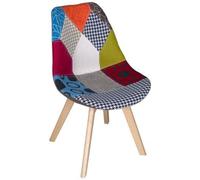 BUYBUY Sedia serie Picasso in PP con seduta in spugna ricoperta con stoffa in stile patchwork, piedi in legno di faggio e metallo Patchwork PIC003