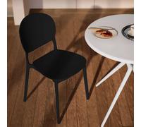 BUYBUY Sedia Torino in PP , robusta e moderna, impilabili Nero TOR001B