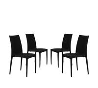 buybuy Sedie In Plastica Da Giardino E Da Esterno Polipropilene Stile Rattan Da Terrazza Nero Impilabili Set Da 4