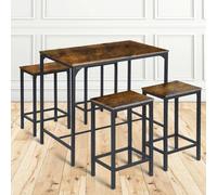 buybyroom Tavolo da bar con 4 sgabelli, Tavolo da pranzo, 100 x 60 x 90 cm, Design