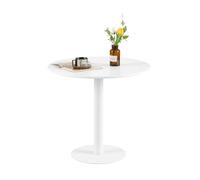 buybyroom Tavolo da pranzo rotondo da bistrot da cucina, piccolo e semplice, per cucina, sala da pranzo e soggiorno, rotondo, 80 cm, bianco
