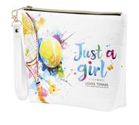 BuyCard Borsa regalo trucco per ragazze, divertenti regali a tema con zip borsa cosmetica per viaggi e beauty case., Tennis + bianco, Spuntino da viaggio trasparente