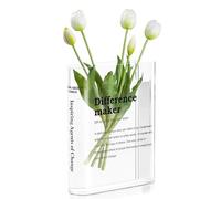 BuyCard Vaso a libro trasparente per fiori, vaso da fiori trasparente per l'arredamento della casa, creatore di differenze, regalo per motivare.