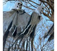 BuyDailyNeeds Decorazione di Halloween fantasma con luce LED Glow Hanging Skull Ornamenti per interni ed esterni Decorazione del partito Haunted House Horror Puntelli