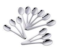 Buyer Star 12 pezzi di cucchiaini da caffè argento 14 cm Mini cucchiaino in acciaio inossidabile per torta dessert zucchero gelato espresso