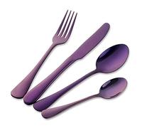 Buyer Star 16 pezzi Posate viola acciaio inossidabile Set di posate utensili per 4