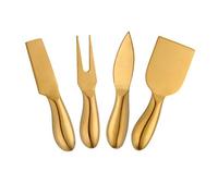 Buyer Star 4 coltelli da formaggio in acciaio inox, affettatrice per formaggio, formaggio, strumenti per formaggio, oro