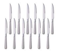 Buyer Star Coltelli da bistecca da 12 pezzi, set di coltelli affilati in acciaio inossidabile argento per cucina domestica e ristorante, lavabili in lavastoviglie