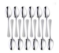 Buyer Star Set di 12 posate in acciaio inox, con coltelli, forchette, cucchiaini da dessert, cucchiaini da tè, Silver, 7.09 inches (18.00 cm)