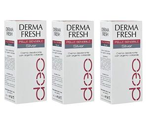 BUYFARMA PROMO PACK - 3X Deodorante Dermafresh Pelle Sensibile Silver, Crema da 40ml + OMAGGIO A SORPRESA