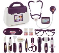 BUYGER Valigetta Dottore Bambini con Stetoscopio Elettrico, Kit Medico Giocattolo, Giochi di Ruolo Regalo per Bambini Bambina 3 4 5 Anni