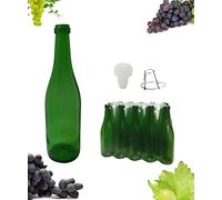 Buyglass 20 Bottiglie per Vino Complete di Tappo Spumante e Gabbietta Metallica