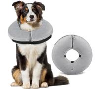 BUYGOO Collare Gonfiabile di Recupero Cane 32-45 cm Collare Elisabettiano Morbido Cani Gatti Collare Protettivo Regolabile Gonfiabile per Cani Recupero dopo Interventi Chirurgici o Ferite, Grigio