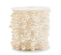 BUYGOO Ghirlanda di Perle 30M Fili Perline Corone Bianco Filo con Perle Bianche Cordoncino di Perle Filo Catena Perline Matrimonio Bracciali Decorazione per Capelli Sposa Fai da Te Matrimonio Nozze