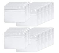BUYGOO Porta Badge Holder Plastica 100pz Porta Tessere Plastica Orizzontale Portabatterie, Titolari di Carta di Identificazione Porta Badge Carta di Credito Biglietto da Visita, Chiari Impermeabili